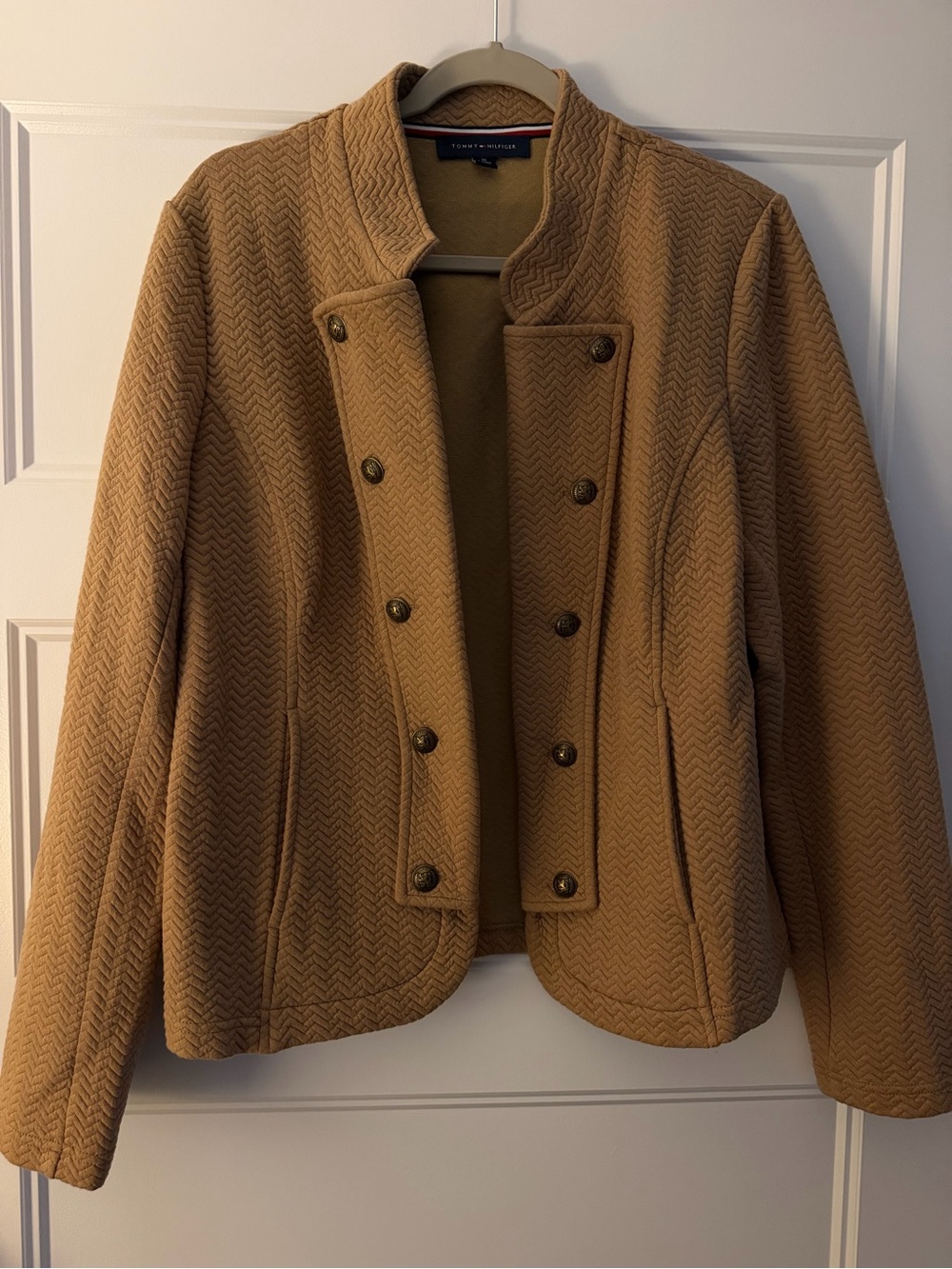Tommy Hilfiger Women's Camel Textured Double-Breasted Jacket